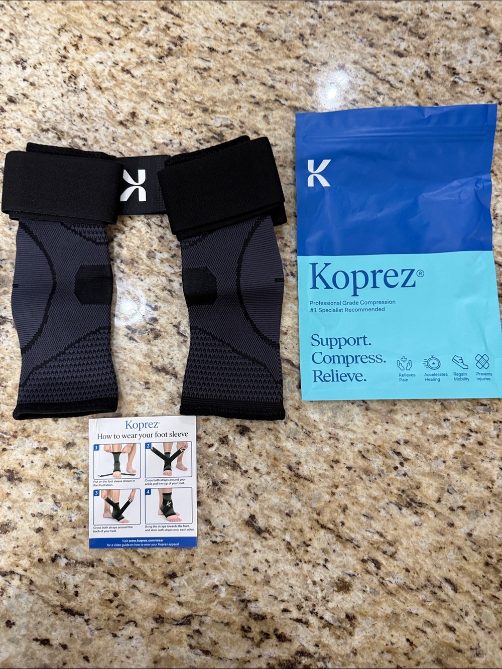 NWT 2 Koprez Ankle Strap Foot Sleeve Plantar Fasciitis Ankle Support S